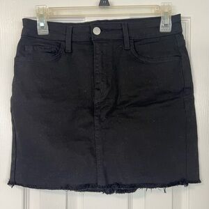 O2 Denim black skirt with raw hem